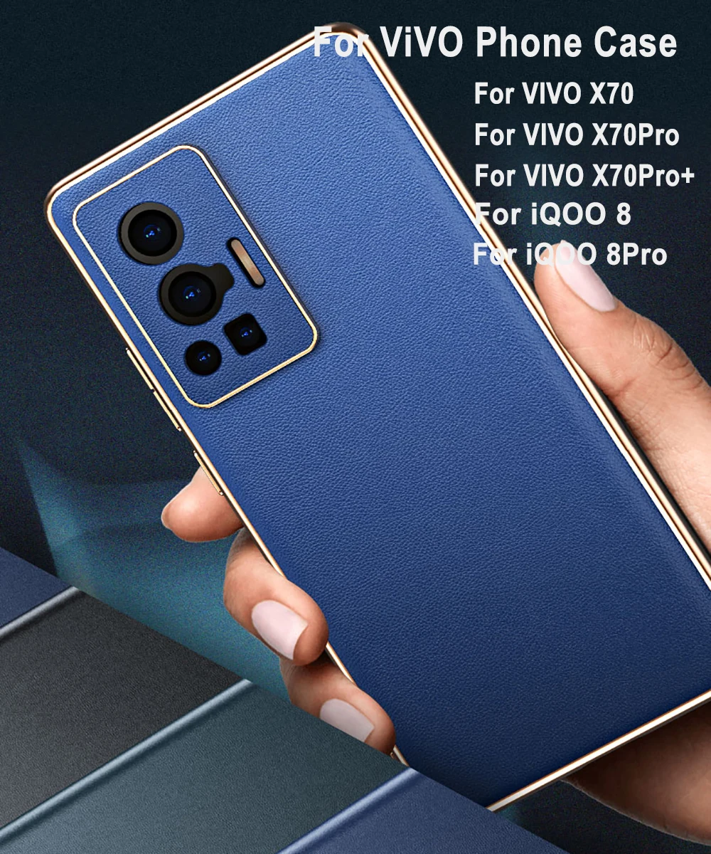 

Case For VIVO X70 Pro Plus fashion electroplating fine grain protective case for VIVO iQOO 8Pro shock and drop phone Cover Funda