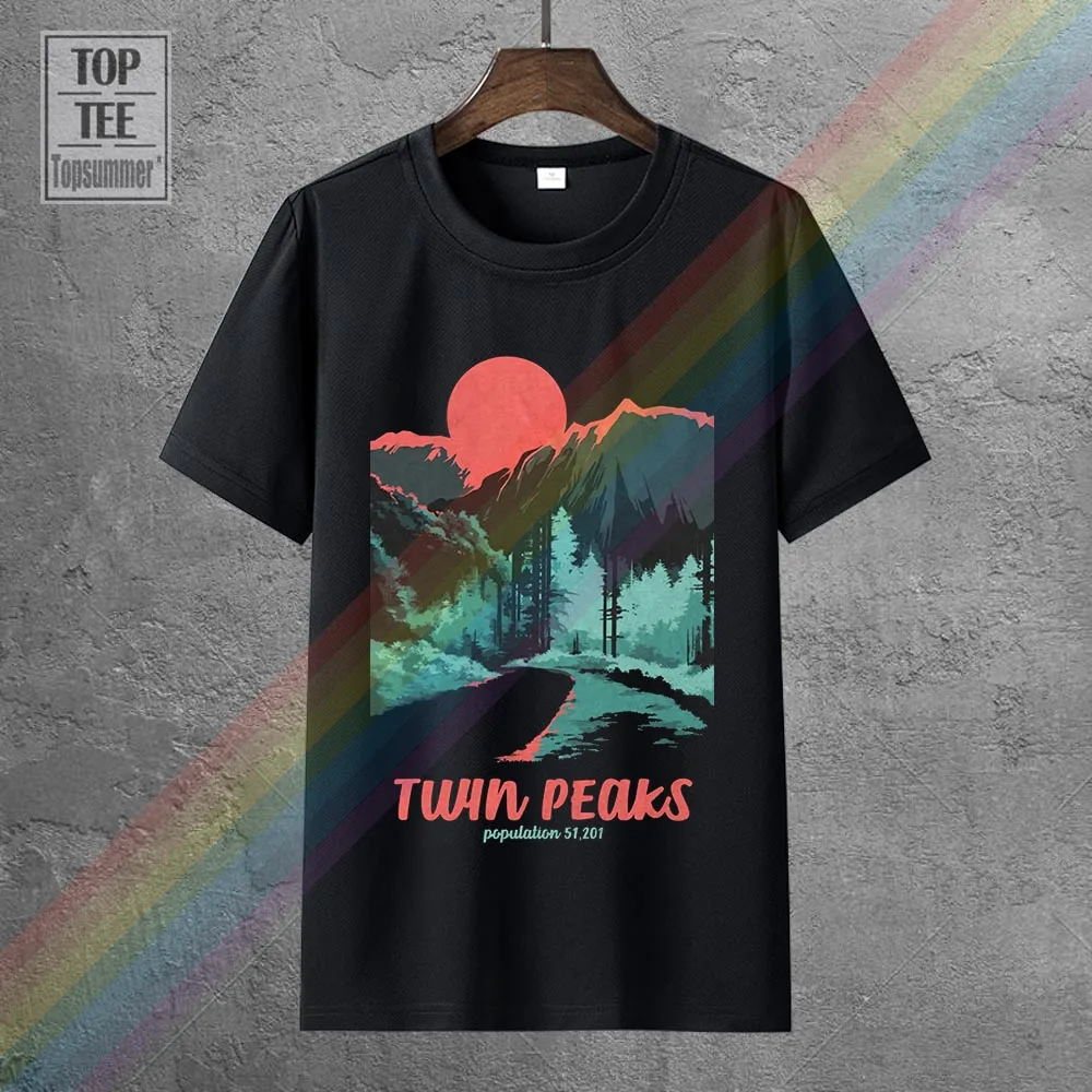 

Twin Peaks Population Fire Walk with Me T-Shirts Punk Horror Hippie Tshirt Goth Retro Skull Tee Shirt Fashion Gothic Emo T-Shirt