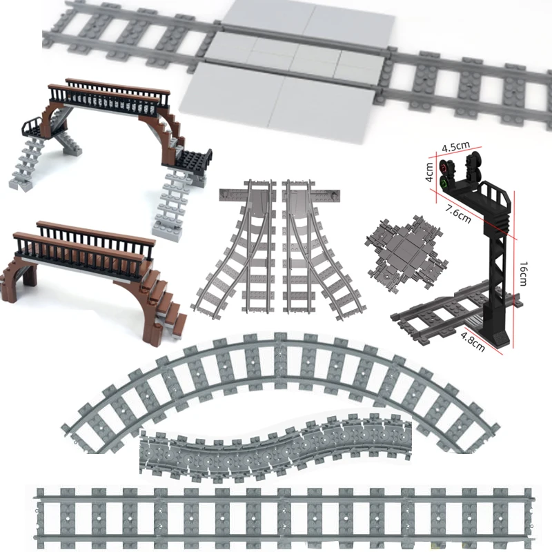 

Building Block Accessories Train Track Soft Track / Bifurcated Track / Cross Track / Straight Track /Curved Track MOC Brick Part