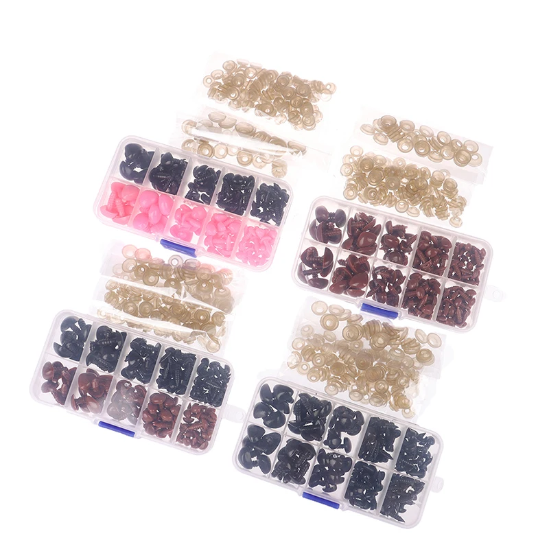 

130pcs/box Mini Plastic Safety Noses Triangle For Teddy Bear Stuffed Animals Toys Dolls Accessories