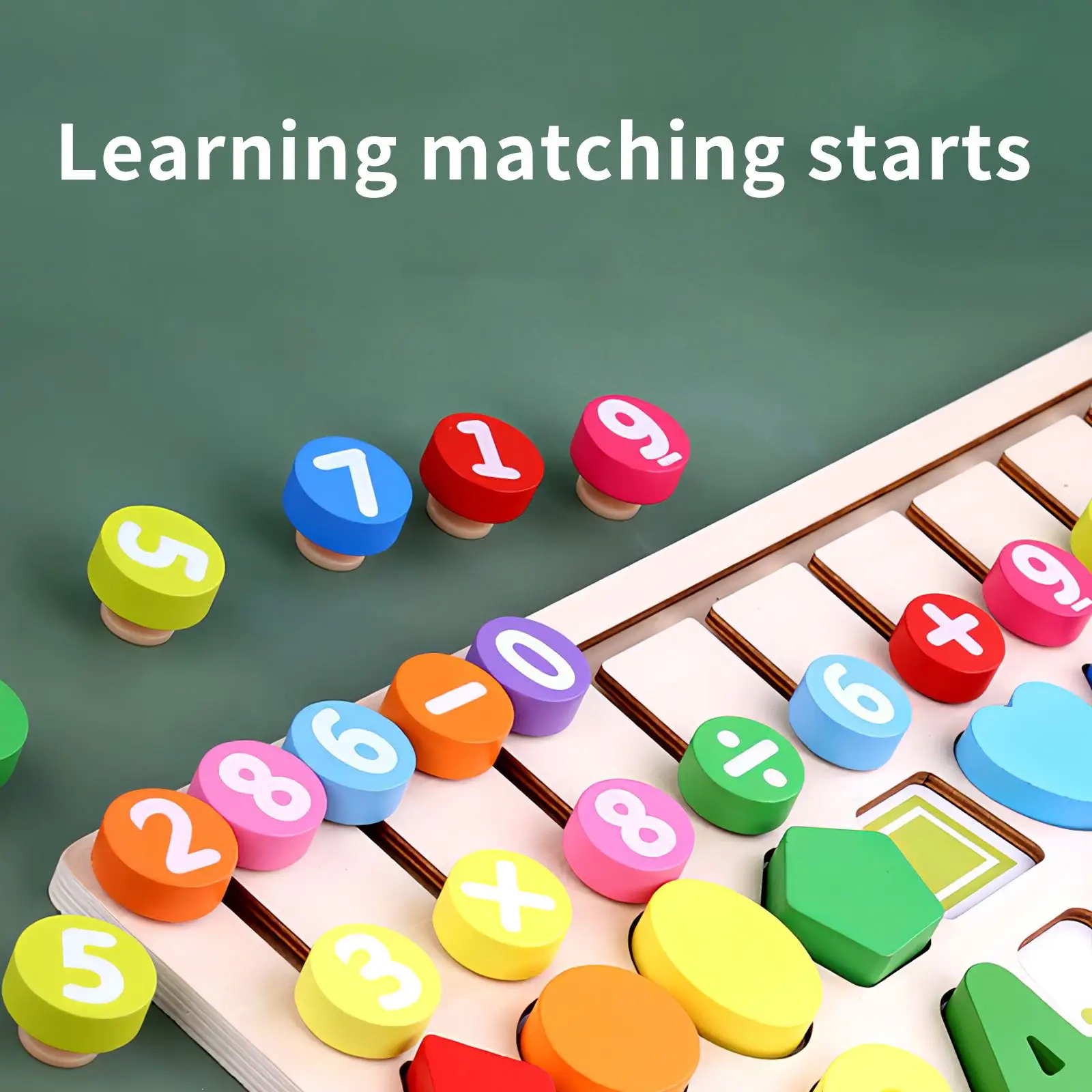 

Montessori Wooden Logic Learning Board Game Early Education Color Counting Math Geometry Cognition 4 In 1 Educational Math Toys