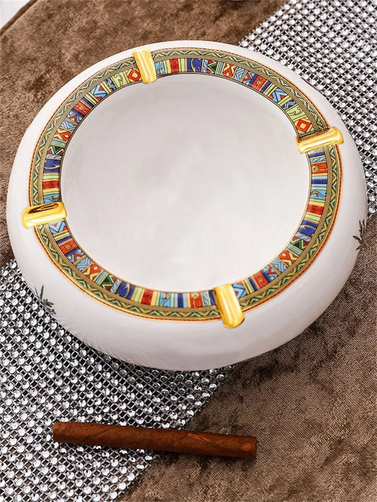 

European-style Ceramic Home Living Room Retro Decoration Hotel Bar Cigar Ashtray Creative Square Large Ashtray Portacenere