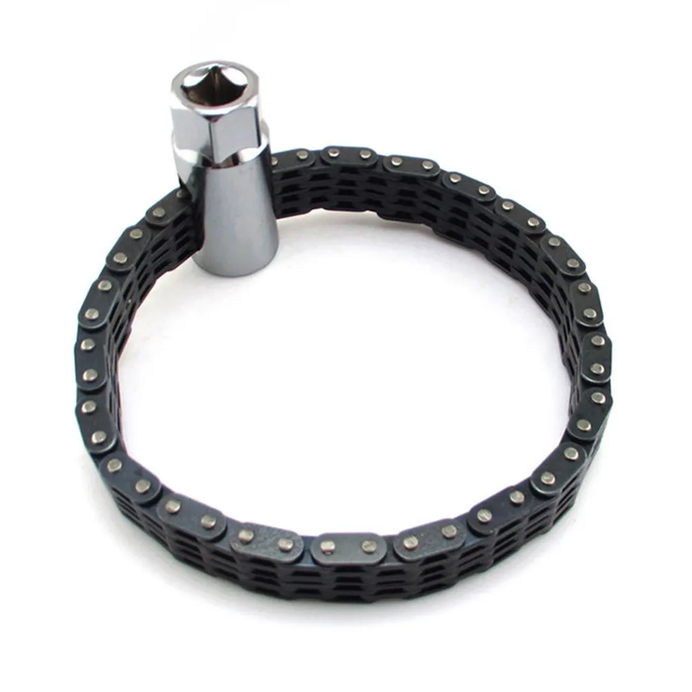 

Oil Filter Wrench Black Multifunction Steel 1/2 Inch Socket Separate Fast Strap For Cars Removal Tool Durable Chain Type