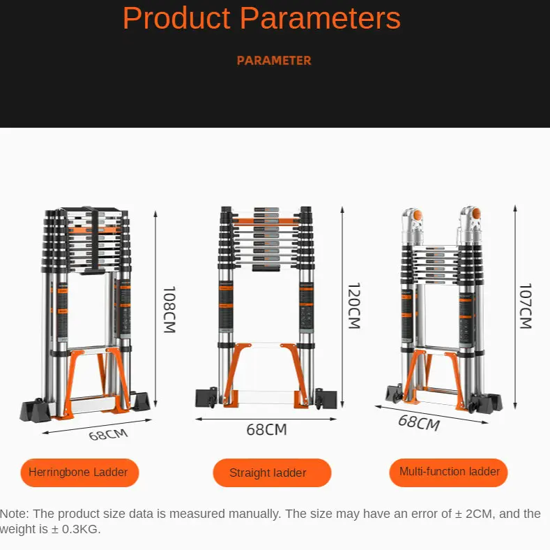 Hot 1.6M+1.6M Herringbone Ladder Multifunctional Folding Ladder 3.2M Straight Ladder Project Ladder Telescopic Ladder Anti-Slide