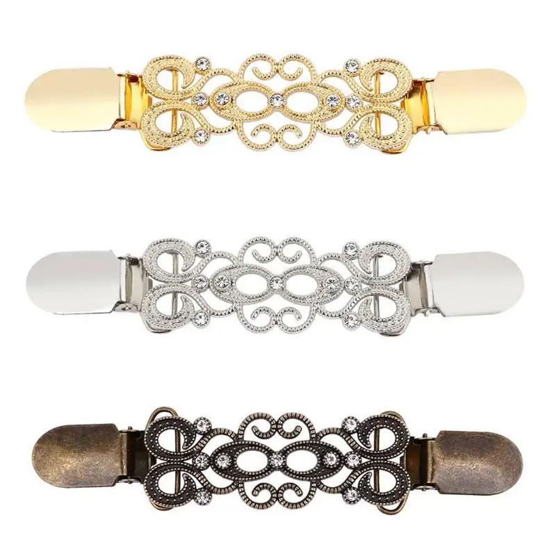 Новая корейская мода Сплав Свитер с бриллиантом клип Женская дикая одежда