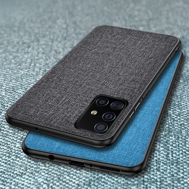 Cloth Hard PC Case For Samsung Galaxy S20 Ultra Plus A01 Soft TPU Bumper Phone Cover Simple Shockproof Coques |