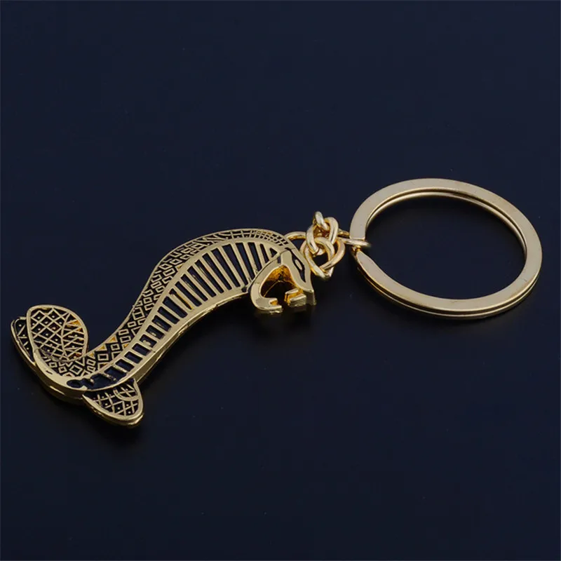 Металлический 3D-брелок в виде кобры змеи эмблемы значок автомобильный брелок