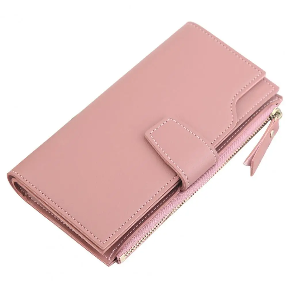 

New Fashion Women Wallet Zipper Large Capacity Solid Color Blocking Luxury Card Holder Organizer Hand Wallet кошелек женский