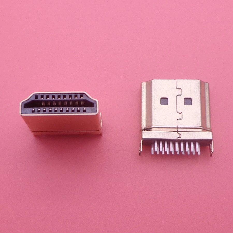 

100PCS male plug interface Connector,2 row pins 19Pin(10pin 9pin) 1.6MM spacing for HD equipment HDMI-compatible socket