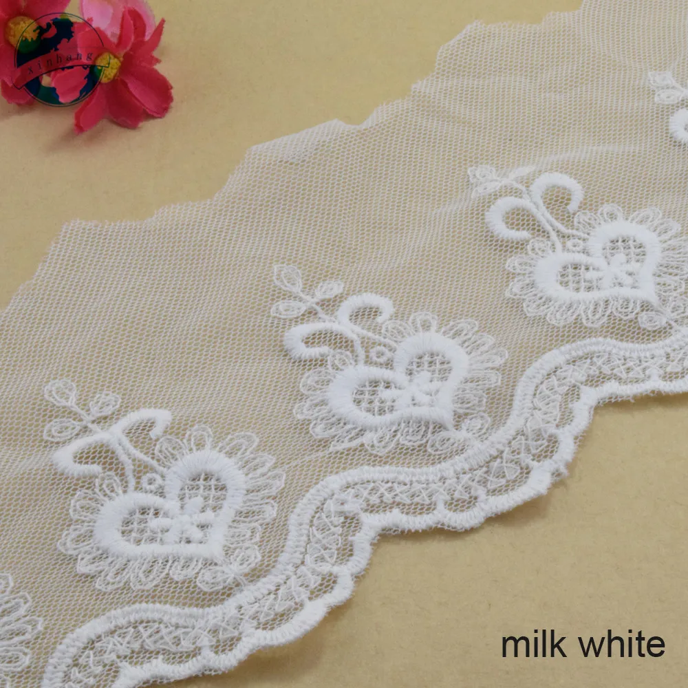 10 см Ширина хлопок вышивка кружева края французская Лента кружевная ткань гипюр