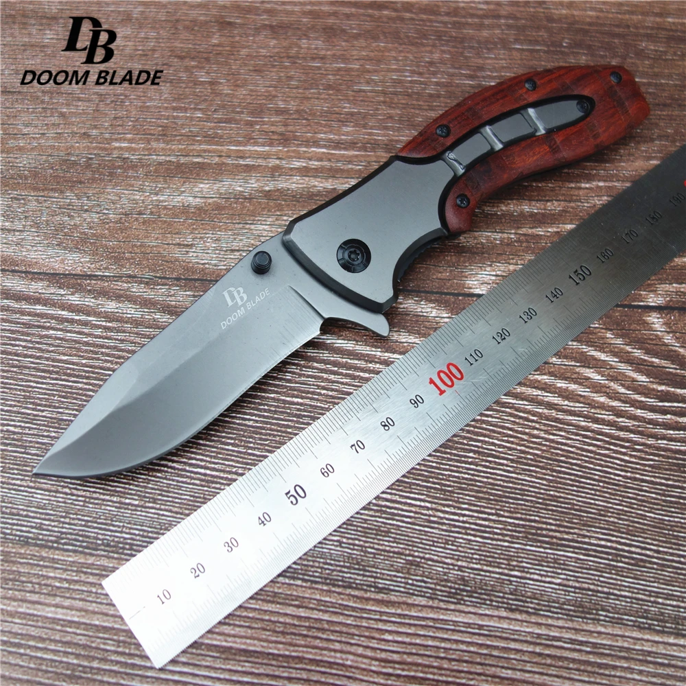10PCS/LOT 7.9&quot Knives 57HRC Wooden Camping Outdoor Folding Portable Survival Rescue Tools Self-defense Multi Tactical Knife |