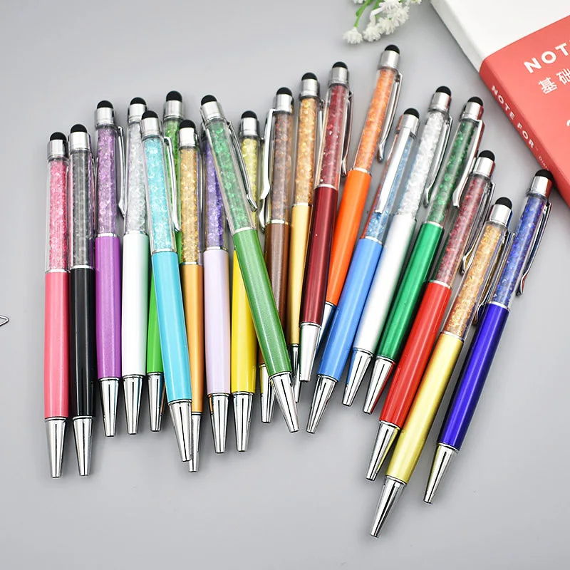 10 цветов металлическая шариковая ручка со стразами модный креативный стилус