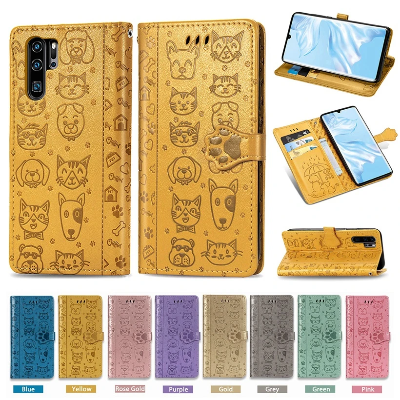 Симпатичные с рисунком кота и собаки кожаный чехол для Xiaomi Redmi Note 7 7A 8 8A 8T Pro K30