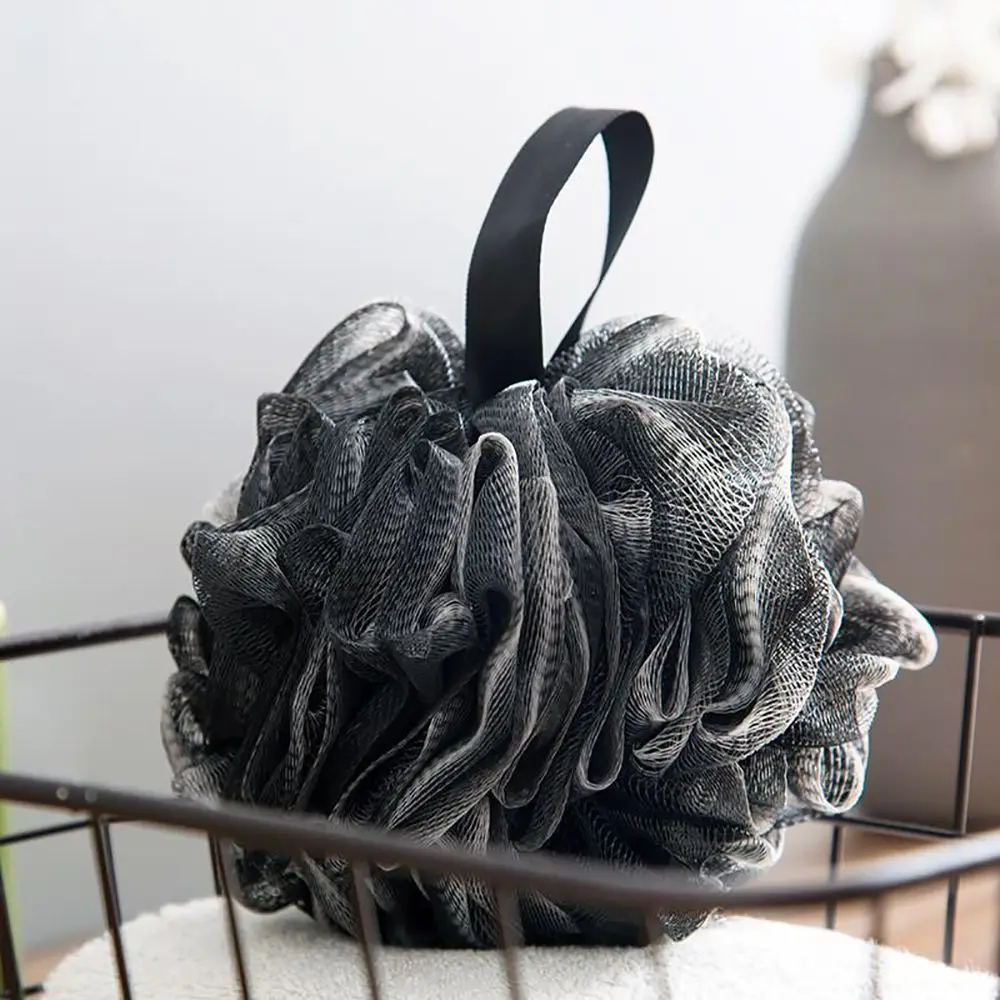 Мягкий душа сетки пенящаяся губка отшелушивающая мочалка черный для ванной в