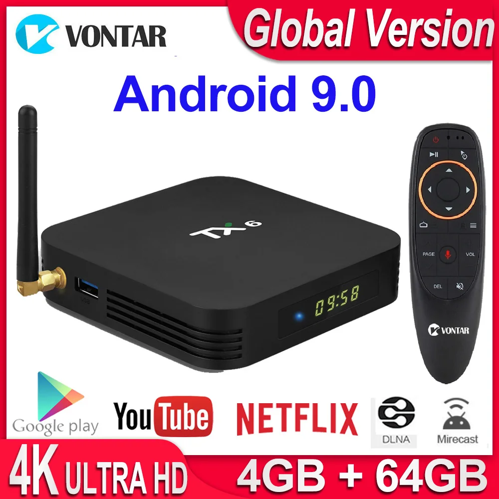 4K Smart tv Box Android 9,0 TX6 Allwinner H6 4GB ram 64GB rom 2G/16G 32G BT 2,4G/5 GHz двойной WiFi медиаплеер TX6 MINI