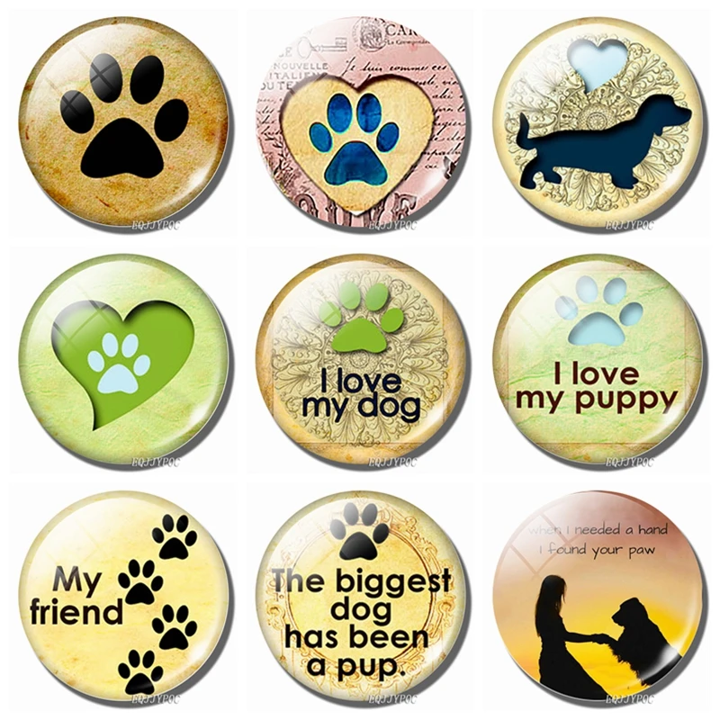 Собачья лапа 30 мм магнит на холодильник любовные памятные собаки щенок собака