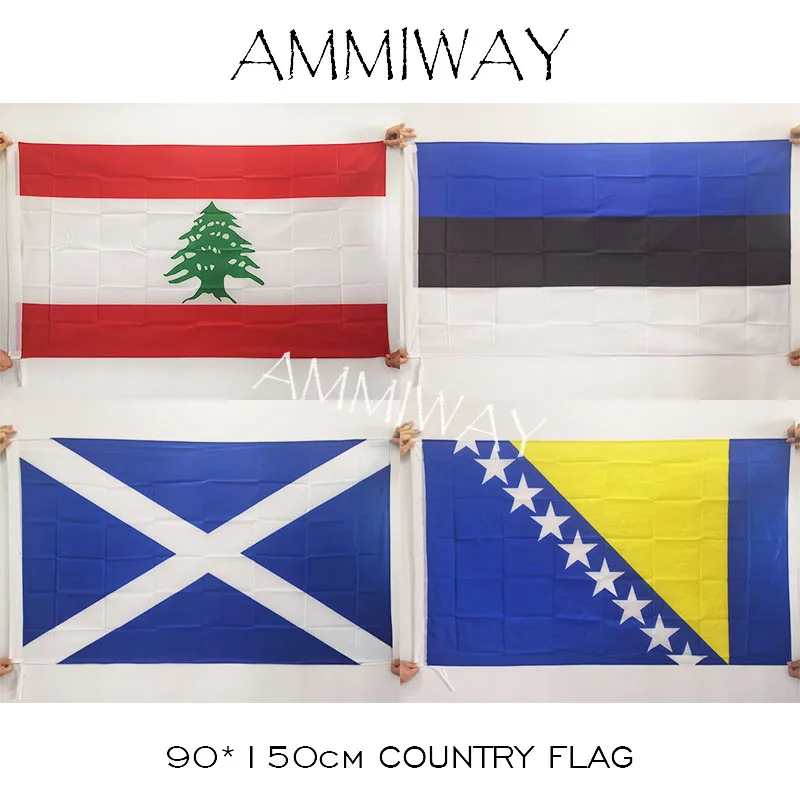 AMMIWAY 90*150 см 3x5 футов Ливан Эстония Шотландия Босния и евровина украшение для дома