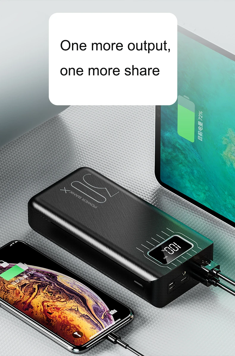 30000 мАч Внешний аккумулятор Poverbank 2 Usb Lcd power Bank портативное зарядное устройство для мобильного телефона для Xiaomi Mi Iphone X, huawei