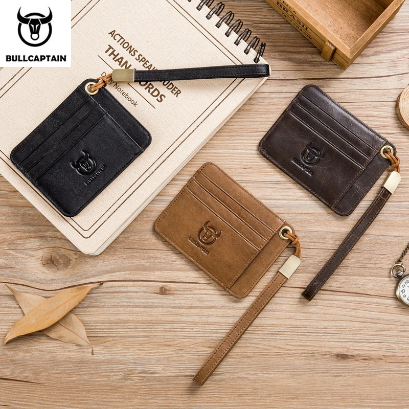 BULLCAPTAIN first layer cowhide men's multi-card bit card holder leather business card holder business bank credit card holder