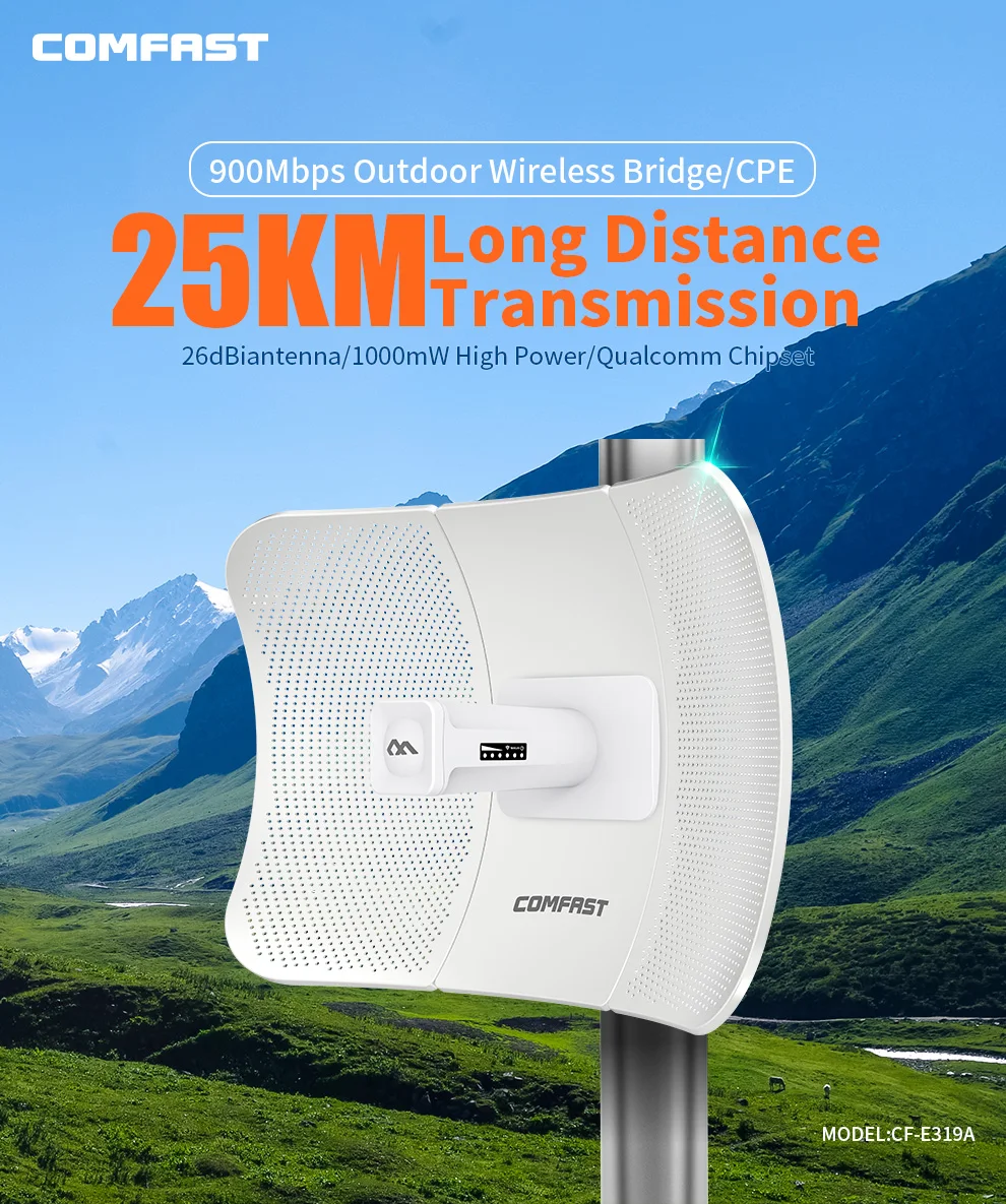 900 Мбит/с 5 8G наружный дальний 25 км беспроводной AP мост WIFI CPE точка доступа 26dBi