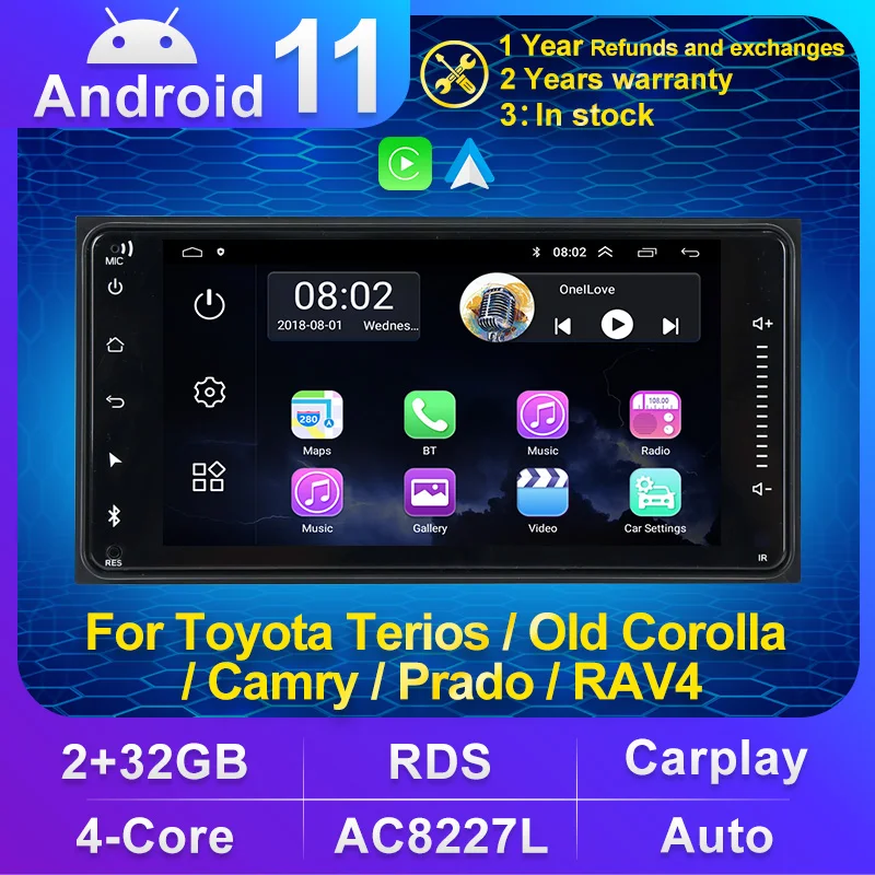 Android 11 Carplay Универсальный Автомобильный мультимедийный плеер Радио стерео для