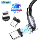 Магнитный кабель Elough с поворотом на 540 градусов, Micro USB, Type-C, для быстрой зарядки, для iPhone, Xiaomi, мобильный телефон