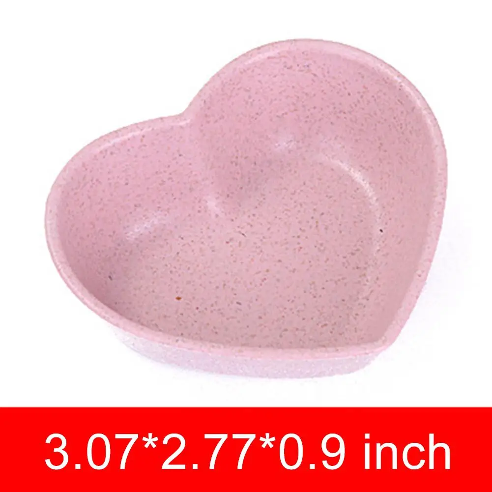 Heart shaped pink Studyset мини пшеничная соломенная Клубная декоративная тарелка для соуса кухонные аксессуары - Цвет: Heart shaped pink