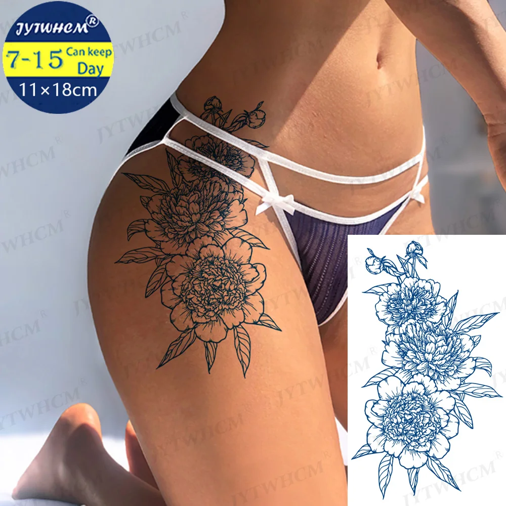 Временные тату-наклейки Роза и Пион водостойкие | Красота здоровье