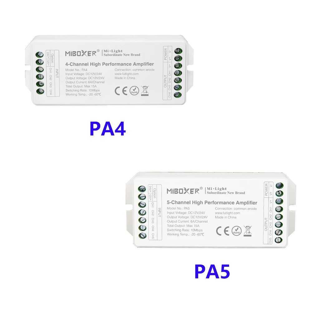 

Free shipping PA4/PA5 4/5-Channel LED Signal Amplifier use PWM controller DC12V-24V MAX15A Hight Performance for led lamp