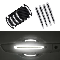 car accessories door handle sticker decal warning reflective tape auto reflective strips driving safety mark styling