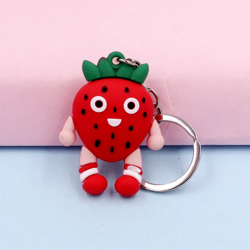 2020 мультфильм 3D лимон брелок Мода силиконовые фрукты Клубника ананас арбуз