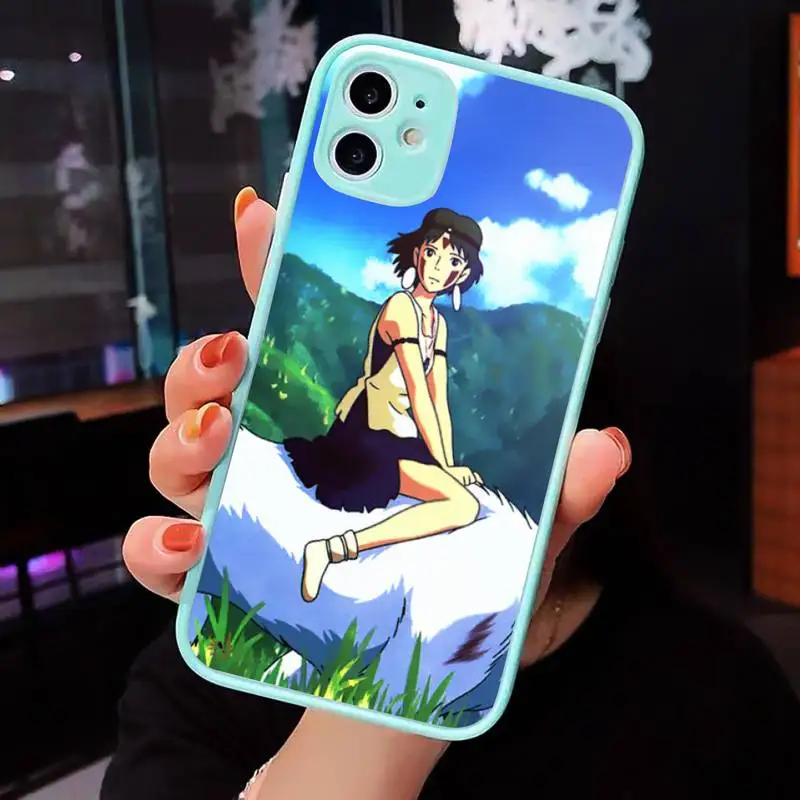 

Mononoke Hime Phone Case Matte transparent For blue iPhone 12 Mini 11 Pro XR XS Max 7 8 Plus X Back Cover