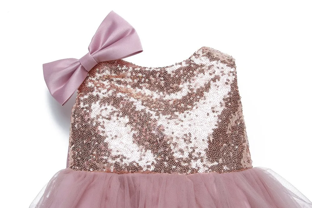 Fashion Sequin Newborn Baby Summer Dress Baby Girl Bow Wedding Pattern For Toddler 1 Years Birthday Party Baptism Dress Clothes