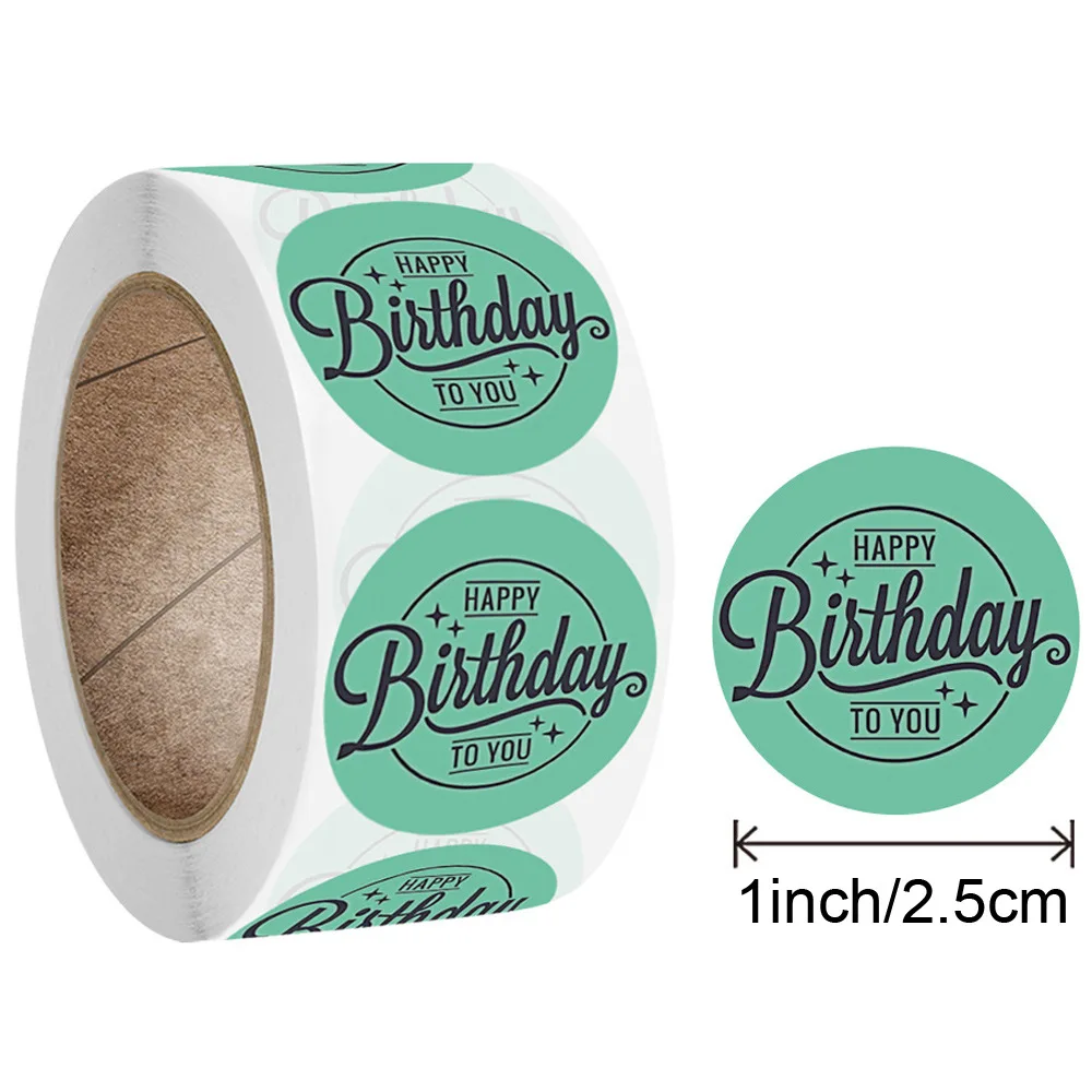 

500pc Happy Birthday Sticker DIY Gift Party Decoration Tags Wedding Gifts for Guests Packaging Stickers Christmas Decoration.75