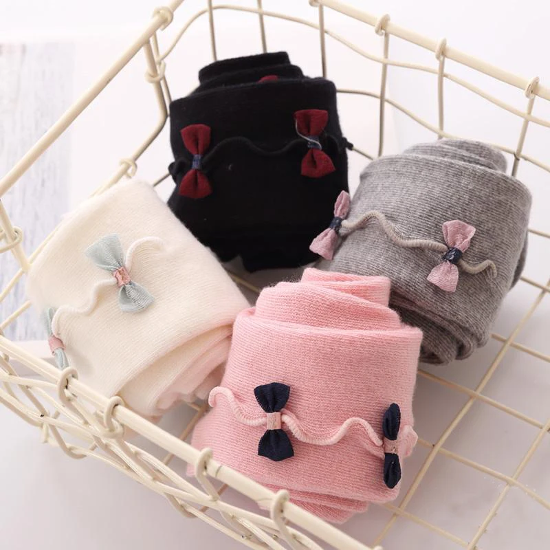 Pudcoco Fall Knittng Toddler Baby Girl Kids Cotton Winter Bowknot Warm Tights Solid Bebe Hosiery Stockings 0-3Y | Детская одежда и