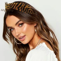 temperament leopard cross bowknot headband for woman vintage zebra pattern print twisted hairband female party hair accessories