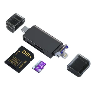 DM 5 в 1 кардридер CR023 SDTF Muldti кардридер с USB lightning и микро usb интерфейсом