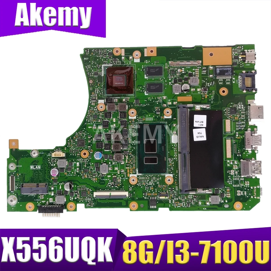 X556UQK 8G / I3 7100U (V2G) DDR4 для Asus X556UVK X556UV X556URK материнская плата Mainboard 90NB0BH0