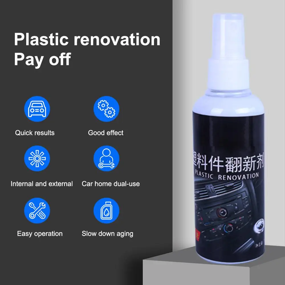 

Dropshipping Plastic renovator For Car Rinse Aid Of Plastics And Gums Wax Retreading Agent Renewed Plastic Restore Agent 30ML/
