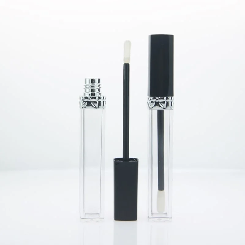 5ML Empty Lip Gloss Tubes Square Black Clear Cosmetic Container Lipgloss Packaging with Wands 10pcs 30pcs 50pcs | Красота и здоровье