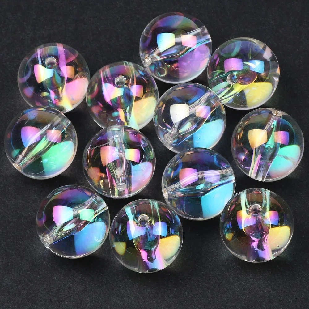 

Милые прозрачные круглые шарики AB, акриловые бусины, свободные бусины для изготовления ювелирных изделий «сделай сам», Аксессуары для ожер...