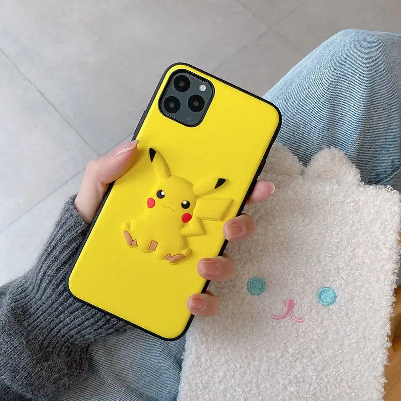 Чехол для iPhone 11Pro 6 7 8 pius x XR силиконовый противоударный с 3d-изображением покемона