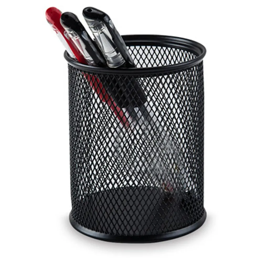 Office Home Supplier Desk Pencil Pen Holder Storage Organizer Cup Container Hollow Out Cylinder Makeup Brush Organizer