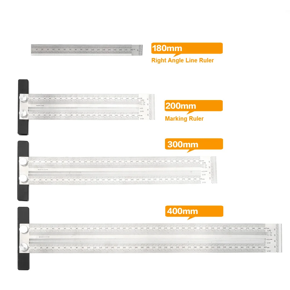

Gauge Carpenter Measuring Tool Metal Ruler T-type Hole Ruler Stainless Steel Woodworking Scribing Mark Line