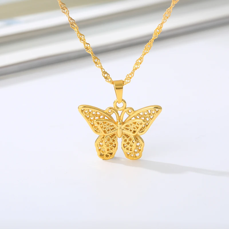

Butterfly Necklaces For Women Chic Stainless Steel Choker Charm Clavicle Chain Pendants Necklace Butterfly Fairy Jewelry