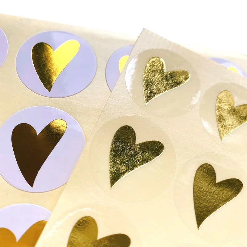 160 шт. самоклеящаяся наклейка для горячего тиснения с сердечком круглая белая на