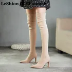 Женские ботфорты из овечьей замши, большие размеры 43 12