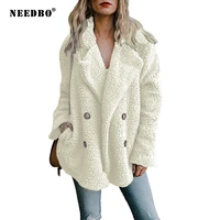 needbo plus size 5xl teddy coat women faux fur coats long sleeve fluffy fur jackets winter warm female jacket women winter coats