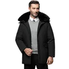 Новая русская зимняя мужская куртка брендовая белая куртка на утином пуху мужская с меховым воротником мужская ветровка Повседневная Деловая мужская длинная куртка 4XL