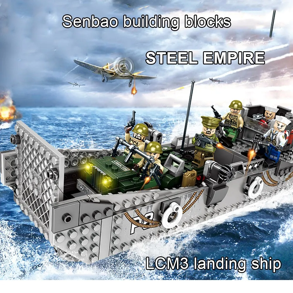 413 шт блоки игрушки для детей Америка ВМС LCM3 десантное ремесло Империя стальных